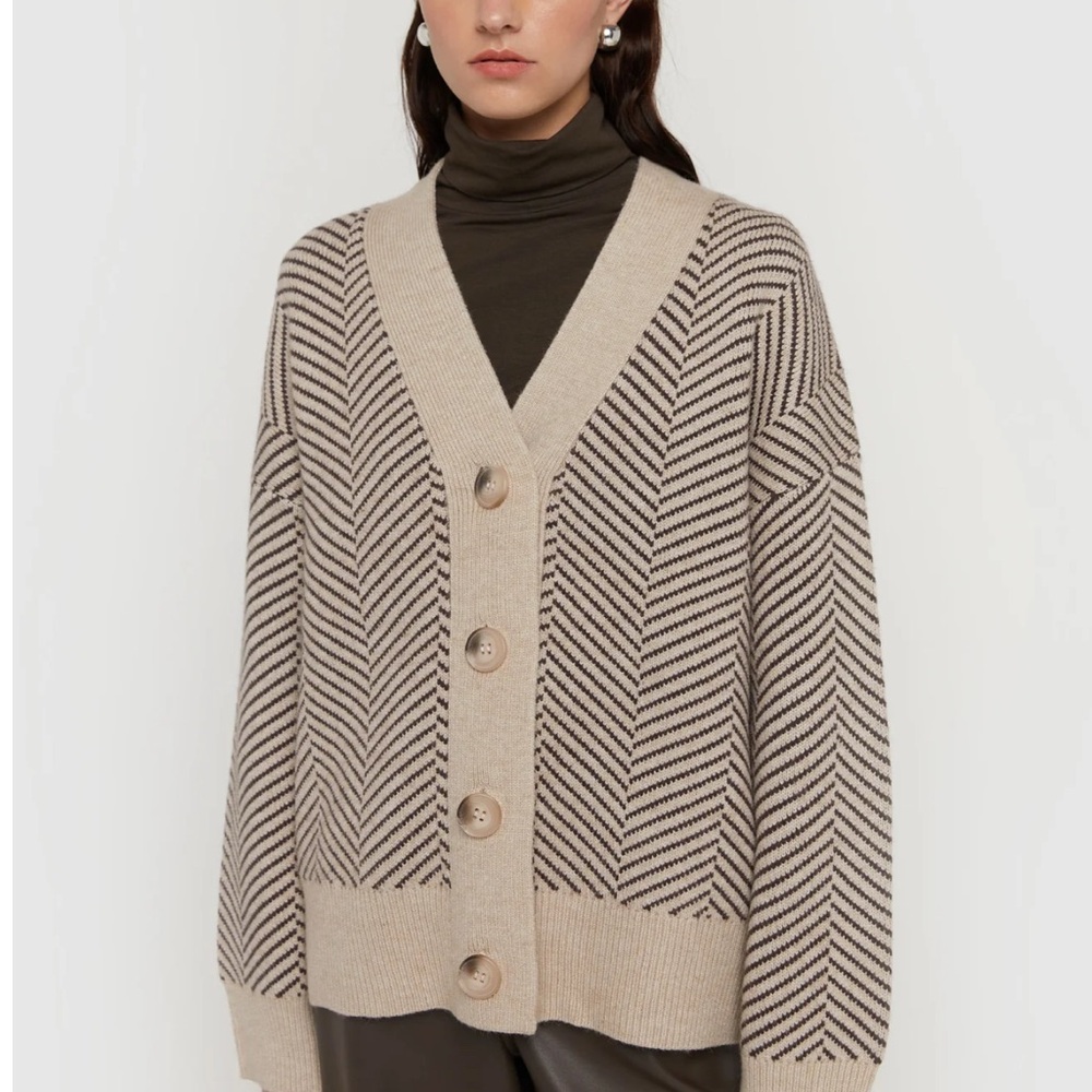OAK + FORT  Knit Cardigan in Chocolate Brown
